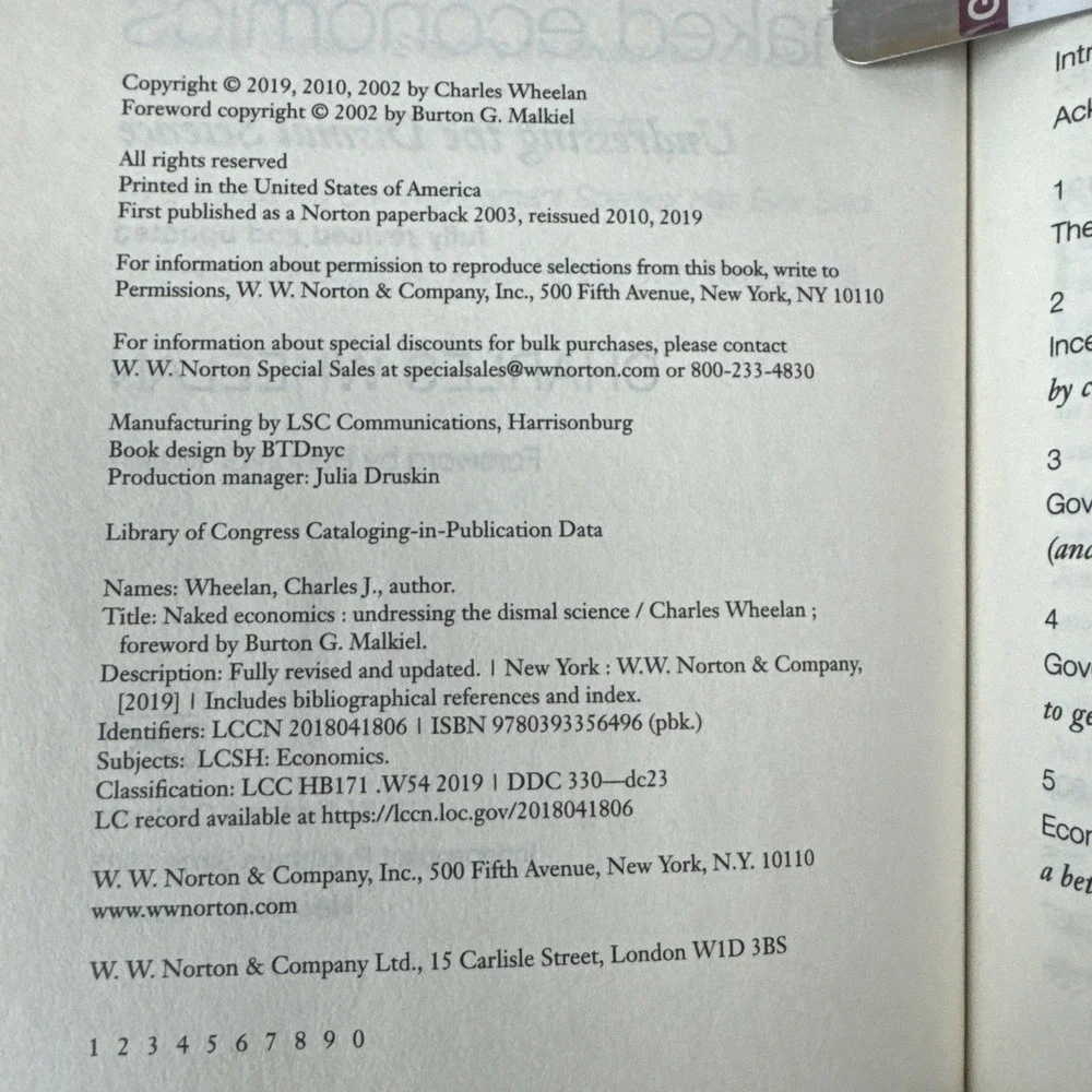 Naked Economics by‎ Charles Wheelan Undressing the Dismal Science Book [2019]